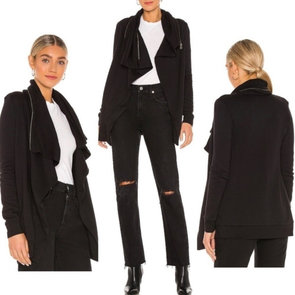 π€ All Saints Black Dahlia Zipper Embellished Cardigan Sweater Jacket